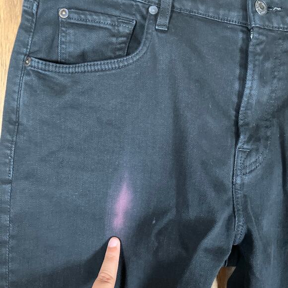 7 For All Mankind Mens Jeans Black Adrien Luxe Tapered Slim Fit Stretch 34 - Picture 12 of 13